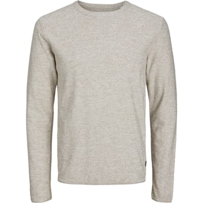 Jack & Jones - Heren Trui Pullover Knit Crew Neck - Beige - Maat S