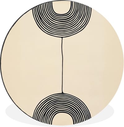WallCircle - Wandcirkel - Muurcirkel - Geometrische bogen - Minimalistisch - Symmetrisch - Aluminium - Dibond - 30x30 cm - Binnen en Buiten