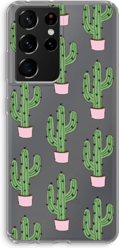 Case Company® - Hoesje geschikt voor Samsung Galaxy S21 Ultra hoesje - Cactus Lover - Soft Cover Telefoonhoesje - Bescherming aan alle Kanten en Schermrand