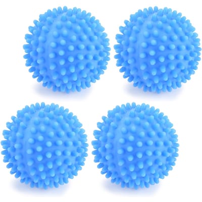 4 stuks/set Blauwe PVC Herbruikbare Ballen Wassen Wasmiddel Wasverzachter Bal wit