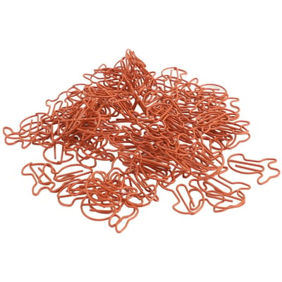 100 stuks Paperclips Voorkomen Uitglijden Schattige Konijnvormige Decoratieve Boekenlegger Metalen Paperclips voor School oranje