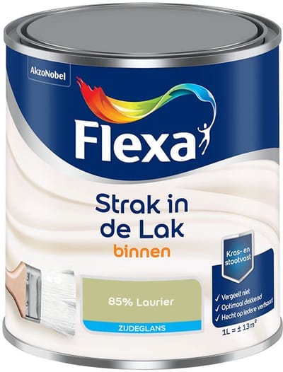 Flexa - Strak In De Lak Binnenlak Zijdeglans - 85% Laurier - Mengverf - 1 L
