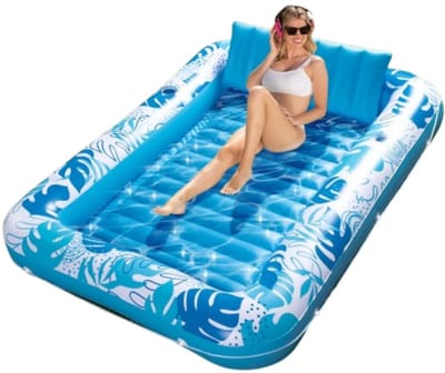 Tanning Pool Bed - Luchtbed Zwembad Opblaasbaar - Blauw
