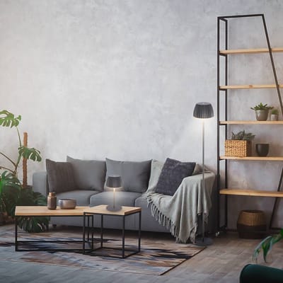 BRILONER Champ - Oplaadbare Vloerlamp - snoerloze staande lamp - dimbaar - in hoogte verstelbaar - voor binnen en buiten - antraciet - Ø19 x 124 cm