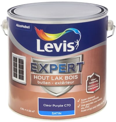 Levis - Expert Hout Lak Buiten Satin Mix - Clear Purple C70 - Mengverf - 2,5 L