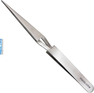 MEDLUXY® Pro - Hobbypincet - 12 cm - klem pincet - recht - fijne punt - RVS - Multifunctioneel - kruispincet (EHBO,modelbouw, hobby, knutselen, electronica, pincet, klem, kruispincet)