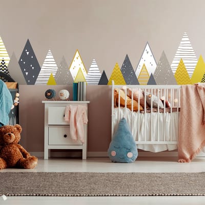 Kinderstickers van Scandinavische bergen van Avanka, 100 x 170 cm