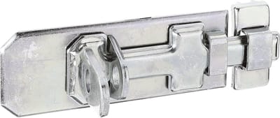 Veiligheidsgrendel met platte hendel en lus - Geel Verzinkt - 120x45 mm