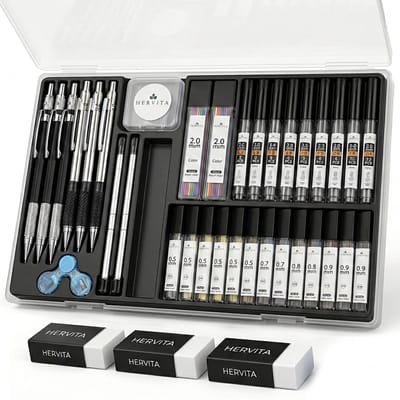 Vulpotloden XXL Set 0.5 mm + 0,7 mm + 0,9 mm + 2.0 mm - Volledig Metalen Behuizing - Incl. 800+ potloodvullingen - Mechanisch Potlood - Mechanical Pencil