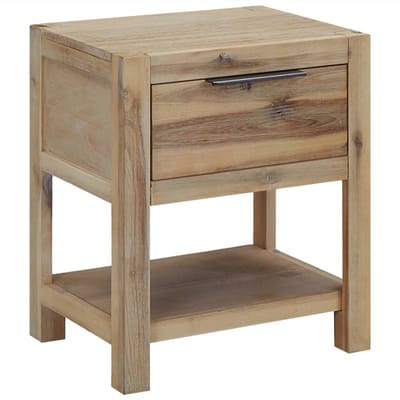 vidaXL - Nachtkastje - met - lade - 40x30x48 - cm - massief - acaciahout