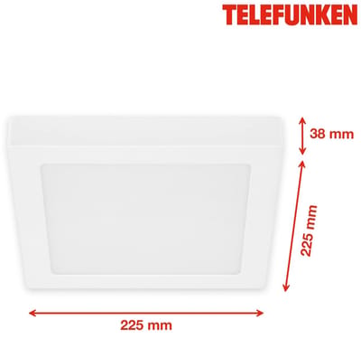 Plafondlamp TELEFUNKEN Virgo LED dimbaar WiFi RGBW 1800lm 225x225mm 230V wit