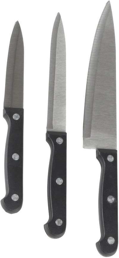 Urban Living Keukenmessen / koksmessen set - 3x stuks - RVS - scherpe messen