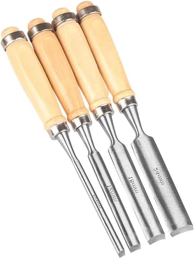 Houten Beitels - Gereedschapsset - Houtbewerking - Ergonomische Handgrepen - 4 Maten - Niet gespecificeerd