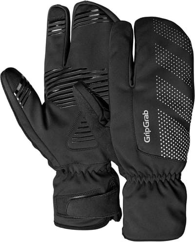 GripGrab - RIDE Windproof Strenge Winter Lobster Fietshandschoenen Winddicht Thermo - Zwart - Unisex