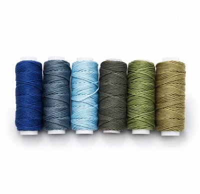 Marama - Gewaxt Draad Set Groen-Blauw Tinten 0,8 mm – 6 Kleuren (90m Totaal) – Sieraden Maken, Armbanden & Macramé – Sterk Rond Koord