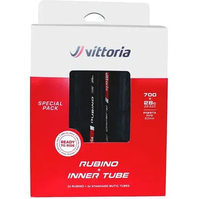 Vittoria Raceband Rubino V Duo Pack Vouw 28-622 Zwart/Zwart En Binnenband