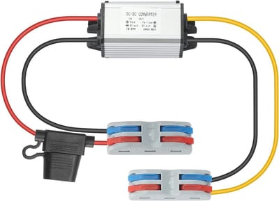 DC-DC-omzetter 12/24V naar 5V 5A 25W max - hoog rendement - 56x23x10 mm - aluminium behuizing - geschikt voor auto en boot