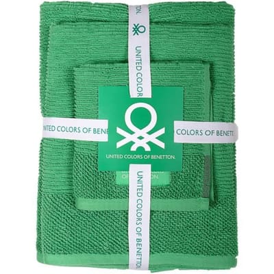 Handdoeken - CASA BENETTON - Set van 3 stuks - 100% katoen - 450 g/m2 - Groen groen