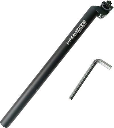 Extra lange 17,7 inch (450 mm) aluminium fiets zadelpen met micro verstelbare klem (φ 30,9 mm)