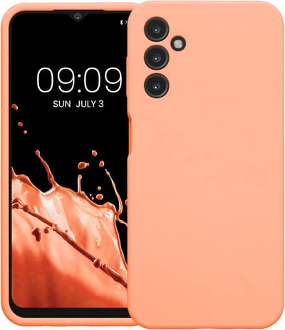 Casemania Hoes Geschikt voor Samsung Galaxy A15 - Zalm Roze - Liquid Siliconen Back Cover