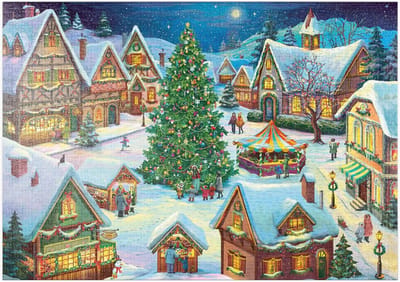 Premium 1000 Stukjes Puzzel Kerstmagie In Het Dorp