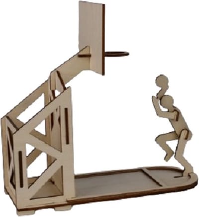 Bouwpakket DIY 3D Puzzel Pennenbak Basketbal van hout