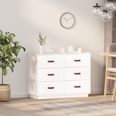 vidaXL - Dressoir - 100x40x75 - cm - massief - grenenhout - wit