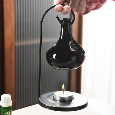 Hangende heidense ketel oliebrander - zwarte wax warmer geurverspreider voor essentiële geurwas