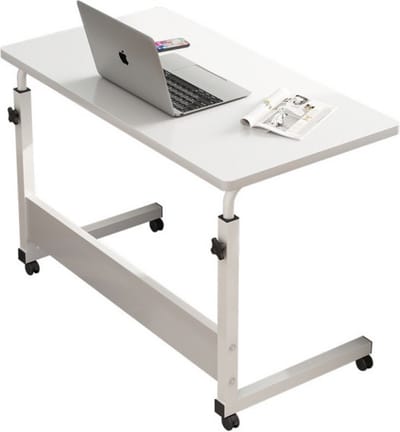 IBBO® - Bijzettafel - Laptop Tafel - Bedtafel - Bureautafel - Computertafel -Laptoptafel - Verstelbaar bureau - Wit - 80x40 cm