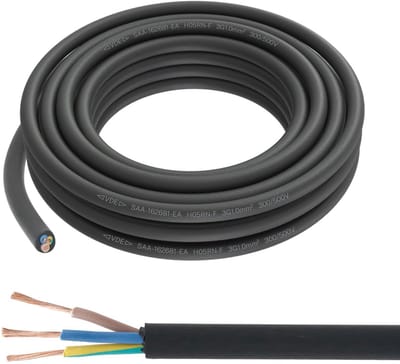 Rubberen buitenkabel 3 x 1 mm² - 5 meter, flexibel en weerbestendig voor tuinverlichting en gereedschap