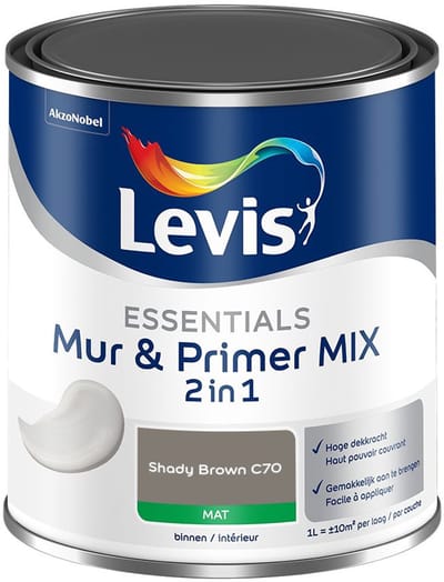 Levis - Essentials Mur & Primer Mix - Shady Brown C70 - Mengverf - 1 L