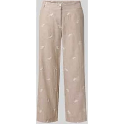Broek van mix van katoen en linnen met stitchings