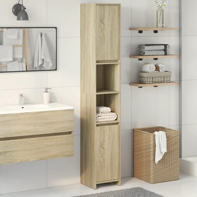 vidaXL - Badkamerkast - 30x30x183,5 - cm - spaanplaat - sonoma - eikenkleurig