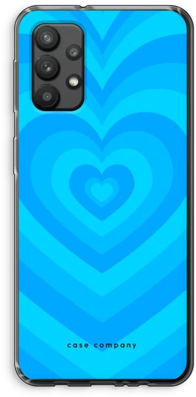 Case Company® - Hoesje geschikt voor Samsung Galaxy A32 4G hoesje - Hart Blauw - Soft Cover Telefoonhoesje - Bescherming aan alle Kanten en Schermrand