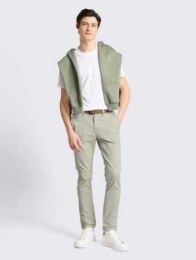 Tom Tailor Denim - TTSLIM chino met riem - Maat 28/32 - elemental grey