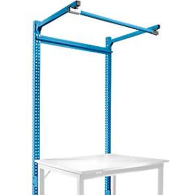 Opbouwframe met giek, Basistafel STANDAARD werktafel/werkbank UNIVERSAL/PROFI, 1250 mm, lichtblauw