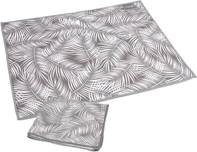 Set van 2 Beige Afwasmat en Keuken Doek met Bladerenpatroon - Polyester Keukenaccessoires voor Vaat en Afwassen
