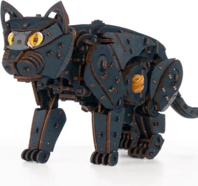 Eco Wood Art Modelbouwpakket Zwarte Wilde Kat - 3D Puzzel - Miniatuur Bouwpakket Volwassenen - DIY - Knutselen - Hout