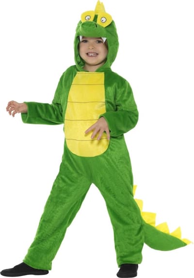 Dierenpak Onesie krokodil - groen - kinderen - carnaval verkleedkleding dieren 146/158