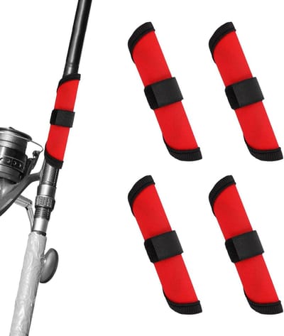 Allecta - Vislokaasbeschermers Set van 4 - 15cm - Rode Aas Handschoenen - Voor Hengel - Zichtbaar Lokaas - Bescherming - Veilig Vissen