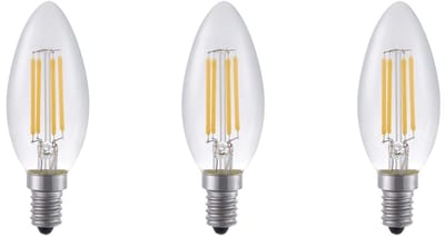 SPL E14 LED Lamp 4W Dimbaar - CRI 90 - Extra Warm Wit - 2500K - LED Filament Kaars C35 - Vervangt 33W - 3 Stuks