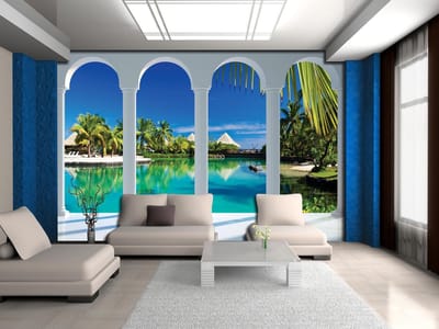 Beach Tropical Paradise Arches Photo Wallcovering