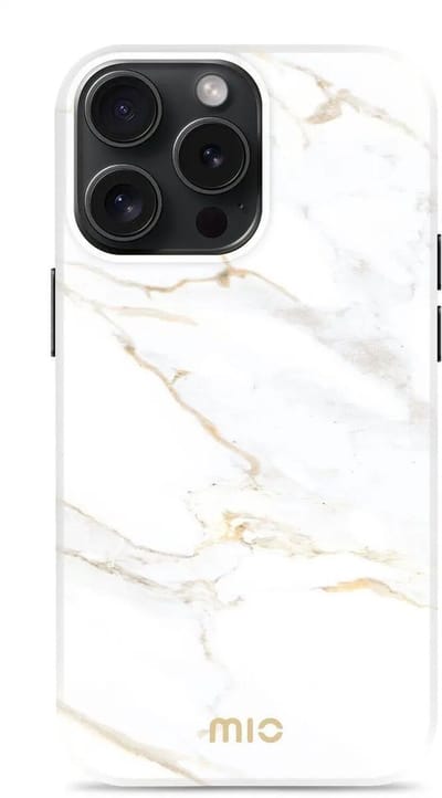 MIO MagSafe Apple iPhone 15 Pro Hoesje | Hard Shell Back Cover | Geschikt voor MagSafe | White Marble