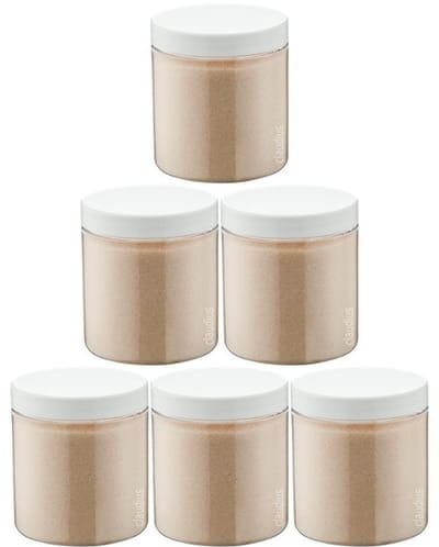 Scrubzout Amandel - 300 gram - Pot met witte deksel - set van 6 stuks - Hydraterende Lichaamsscrub