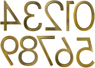 Huisnummer, zwevende huisnummers, 127 mm, metalen adresladjes voor deur, bordjes voor tuin, wandmontage, voor buiten (4)