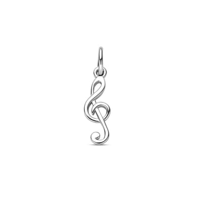Hanger Muzieknoot Zilver Gerhodineerd