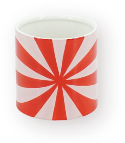 Housevitamin Plantenpot Swirl – Dolomiet – Rood & Roze – 12,5x12,5x13 cm – Waterdicht – Design Bloempot – Decoratieve Eyecatcher
