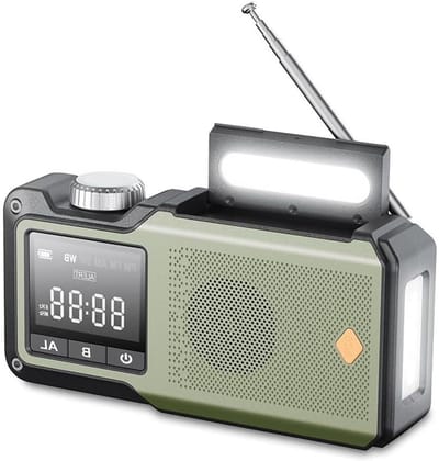 Noodradio - Weerstation Radio - Noodsituaties Voorbereiden - Drievoudige Oplaadopties - 10.000MAH - Groen