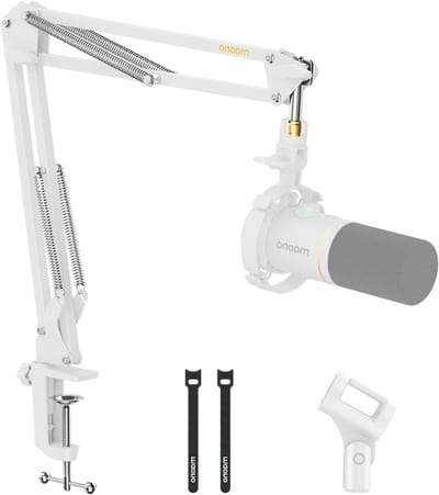 Verstelbare Microfoon Boom Arm voor Podcasting, Gaming en Streaming - Desk Clamp en 3/8" naar 5/8" Schroefadapter - Maximaal 1kg Belastbaarheid - Ideaal voor Opnames en Broadcasts