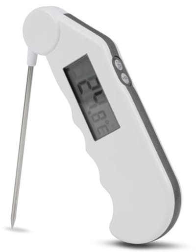 Gourmet Thermometer waterbestendige thermometer met opvouwbare meetprobe -Wit